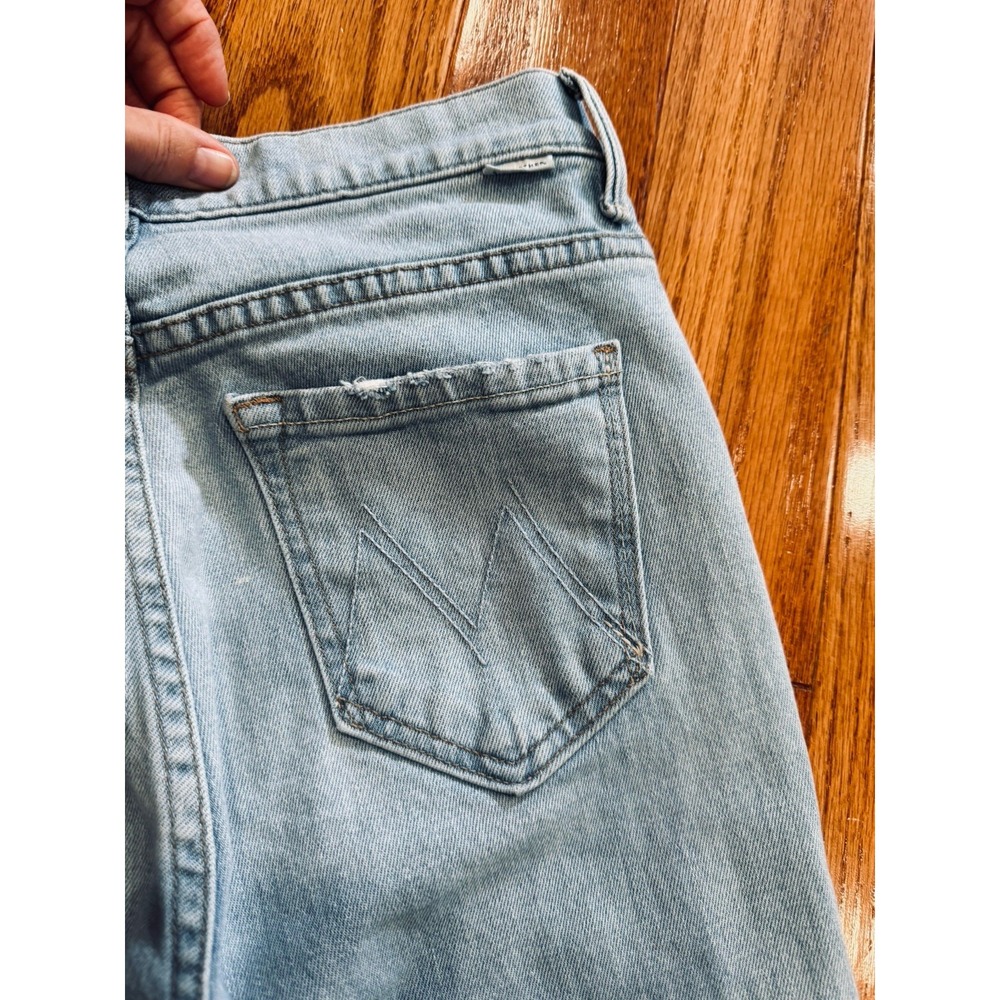 MOTHER The Weekender Fray Jeans SIZE 25 Blue High Rise Flare Raw Hem LIGHT - Picture 12 of 12